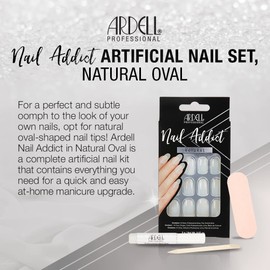 Ardell Nail Addict - Natural Style - False Nails - Salon Quality Nail Tips for Home Use (Natural Oval)