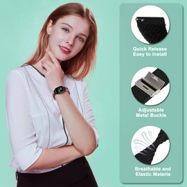 ToVioc 20 mm Nylon Strap Compatible with Garmin Venu Sq 2/Venu Sq 2 Music/Venu 2 Plus/Venu Sq Music, Replacement Strap for Garmin Vivoactive 5/Vivoactive 3 Music/Forerunner 245/645 - Black Pink