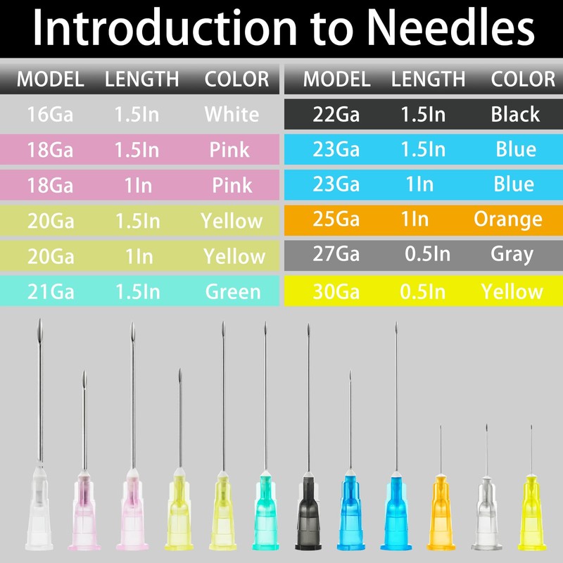 JIBENGAO 27G 1/2 Inch Needle (27g 13mm), 100Pcs Individually Wrapped