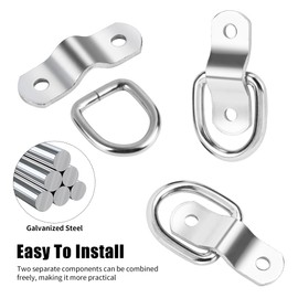 TYSM-CC 6 Piece D Rings Set Heavy Duty Lashing Eyelets Iron Lashing Ring Lashing Ring D Rings Set Safety Anchor Loading Hooks D Rings Anchor Lashing Ring for Boats, Trailers, Cargo, Trucks