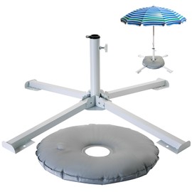 AMGSH Portable Beach Umbrella Stand, Foldable Umbrella Stand, Adjustable Patio Umbrella Base Holder with Weight Bag, Sunshade Holder for Beach, Outdoor, Courtyard, Beach