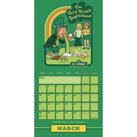Steven Rhodes Calendar 2025 Square Wall Calendar quirky, nostalgic art with FREE Organisational Stickers Included