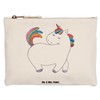 Mr. & Mrs. Panda Unicorn Make-Up Bag, White, Hand Drawn