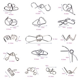 Puzzle Games Capalta Flower 16 Pieces Metal Puzzle 3D Brainteaser Puzzle Metal Puzzle Gifts for Children Teenagers & Adults