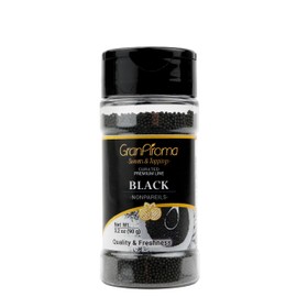 GranAroma Black Nonpareils, Decorative Sprinkles, Cakes & Cookies, Bakery Staple (3.2 Ounce)