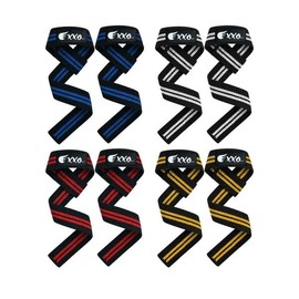 Lifting Wrist Straps for Gym Weightlifing – 18-Inch Padded Neoprene & Cotton Straps for Weightlifting, Powerlifting, Bodybuilding & Deadlifts - Men & Women (Black (Yellow))