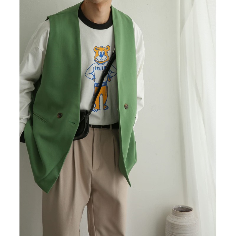 Sense of Place AA26-17A008 Men's Double Tailored Vest, green