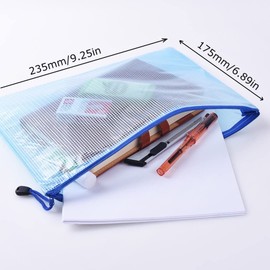 10PCs A5 Plastic Wallets A5 Document Wallets A5 Plastic Folder A5 Zip Document Bags A5 folders for documents Zip Pouch