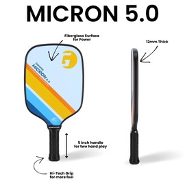 GAMMA Sports Micron Pickleball Paddles Set of 2 with 3 Outdoor Pickleballs and Sling Bag - USA Pickleball Approved, Graphite Hitting Surface, Honeycomb Core - Ideal for Beginners