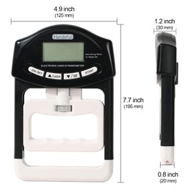 Handeful デジタルハンドダイナモメーター グリップ強度測定メーター 自動キャプチャ 電子ハンドグリップパワー 198ポンド / 90Kgs ブラック