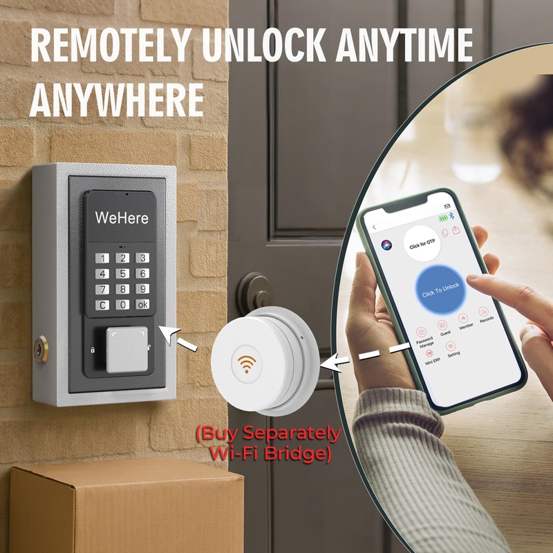 WeHere Smart Key Lock Box Wall Mount, Key Cabinet with