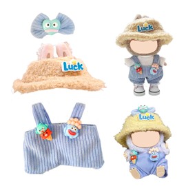 Bekleidung für 17cm Monster Plüsch, Monster Keychain Doll Kleidung, Kuscheltier Kleidung Outfit nur Bekleidungs zubehör für 17cm Pullover Hoodie Bekleidung DIY Kinder Geschenke(Großmaulfisch)