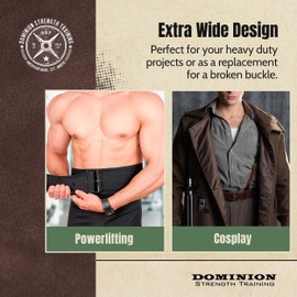 Dominion Strength Training Roller Belt Buckle for Weightlifting & Powerlifting - Seamless Single Prong - Stainless Steel 4”