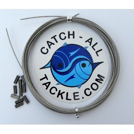 Catch All Tackle 49-Strand Cable Vinyl Coated 7x7 Stainless Steel Kit 30ft 480lb 1.6mm w/10 1.9mm crimps