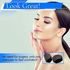 Ormady Jaw Exerciser For Men And Women Food-Grade Silicone Highline Jawline and Face Exerciser Jaw Realignment Used For Jaw Workout Chisel Your Jaw With Jawline Shaper 50Lbs Black