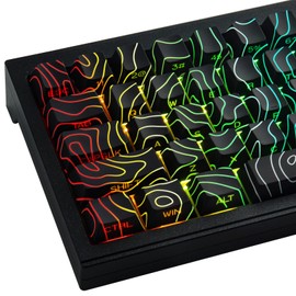 Hyekit Side Printed Keycaps - Line Luminous PBT Keycaps for Mechanical Keyboard, Double Shot, Shine Through, 128 Keys Dye-Sub Key Cap, Cherry Profile