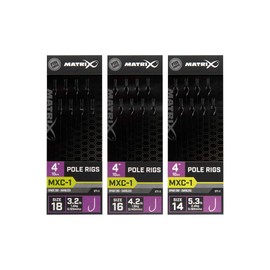 FOX Matrix MXC-1 4" Pole Rigs Barbless 8pcs Fishing Terminal Tackle (Sz18-0.125mm)