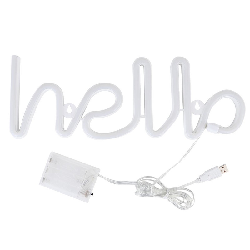 Unique Hello English Letter Shape LED Light Decorative Light for