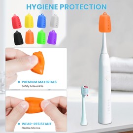 Lapfoon 8 Pack Silicone Toothbrush Covers, Tooth Brush Cover Cap for Electric & Manual Toothbrushes, Toothbrush Travel Essentials