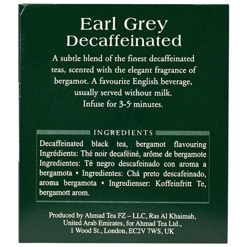 Ahmad Decaf Earl Grey Tea - 20 Teabags