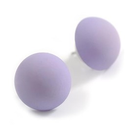15mm Lavender Button-Shaped Stud Earrings in Matte Acrylic – Elegant Everyday Wear