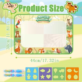 Doodle Mat, Water Doodle Mat, Water Mat Drawing, Water Doodle Mat with 4 Templates & 2 Pens, Perfect for Kids & Adults, Mess-Free Fun for Home, School, Or Travel