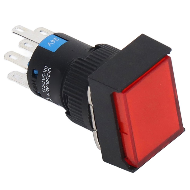 25 Pcs Push Button Switch Light Indicate Self Locking Long