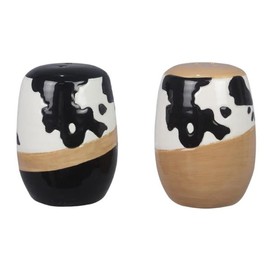Ceramic Country Cow Salt and Pepper Shakers, Unique Animal Print Salt & Pepper Shaker Set for Kitchen Counter, Farmhouse Home Tabletop Decor Accents