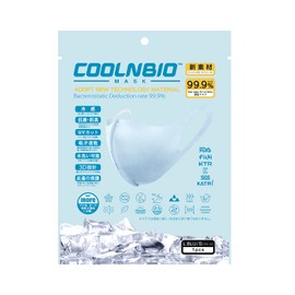 COOLNBIO MASK Cool Contact Mask, L.Blue, Size S, 1 Piece x 2 Bag Set, Summer Mask, No Ear Pain, Cool, Quick Drying, Antibacterial, Odor Resistant
