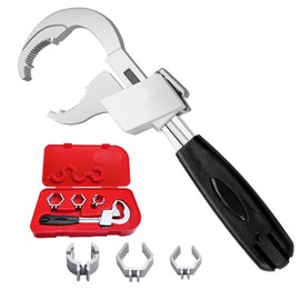 Bathroom Wrench,Adjustable Double-Ended Wrench,Multi-Functional Heads Hand Tool for Water Pipe Repair & Home Accessories,Universal Pipe Tool for Connecting Pipes/Faucets/Shower/Valves