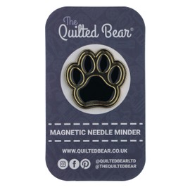 The Quilted Bear Needle Minders - Magnetic Enamel Needle Keeper for Sewing Pins, Sewing Needles, Embroidery Needles, Cross Stitch Needles - Dog Paw