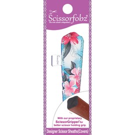 SCISSORFOBZ - Fundas protectoras para tijeras pequeñas para bordar, diseño de flores tropicales turquesas, #SS-207