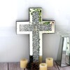 GIMORRTO Mirrored Cross Wall Decor - Crushed Diamond-Embedded Glass Mirror