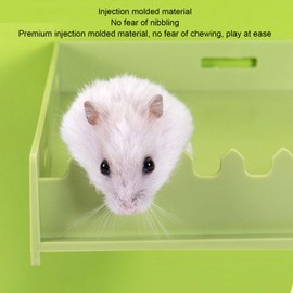 Hamster Platform, Hamster Playing Platform with Climbing Ladder, Playground Toy for Squirrel Gerbil Chinchilla Small Medium Animals, Premium Animals Friendly Plastic (M Type)