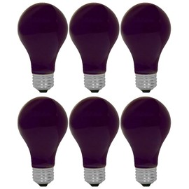 Set of 6 Blacklight Color Light Bulbs - Gorgeous Colors, Bright and Vibrant - 40W, 110V, E27 (6, Blacklight)