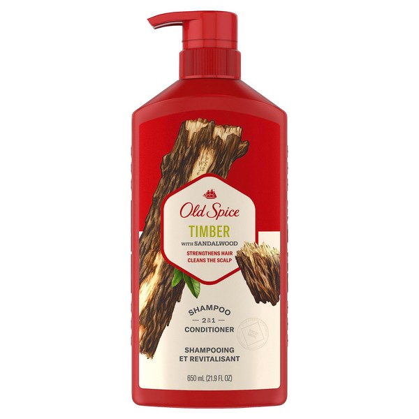 Old Spice Timber with Sandalwood 2in1 Shampoo and Conditioner for Men, 22 fl oz