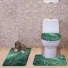 UNICEU 3 Pack Green Marble Bathroom Mat Rugs Set Absorbent