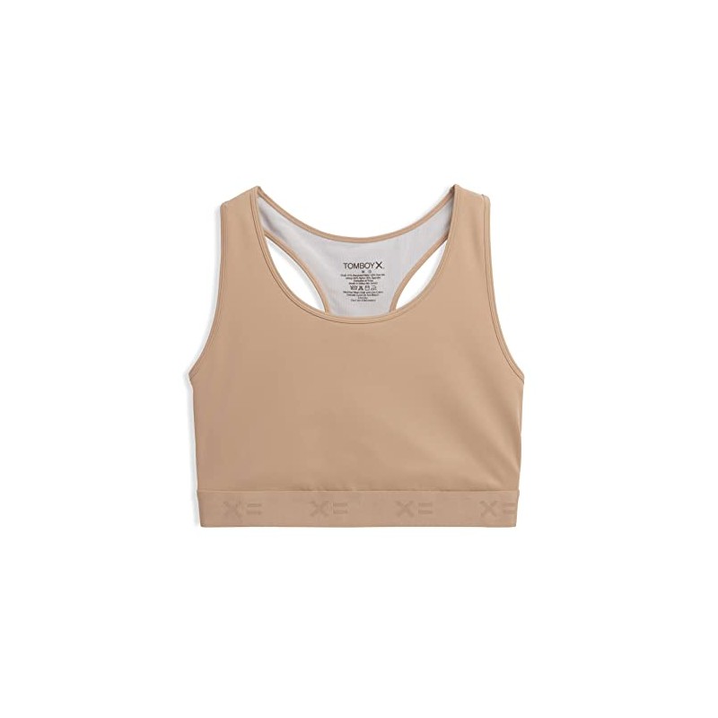 TomboyX Racerback Compression Bra Wireless Medium Support Top Smooth Flatlock