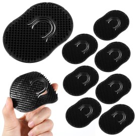 Mabor 8 Pcs Soft Pocket Combs for Men Scalp Massage Shampoo and Beard Grooming Wave Palm Hair Brush Scalp Massager Brush Men(Black)