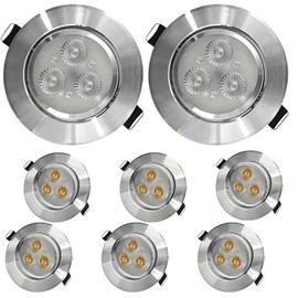 Megaluz L06DC03W Lampara de techo led empotrable 3w, plafones led para techo, diseño metálico, ahorro de energía, Luz Calida, 210 Lumenes (6)
