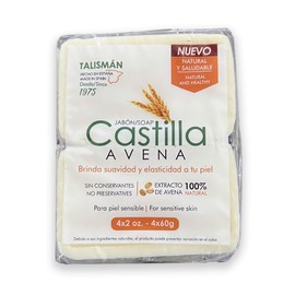 TALISMÁN Castilla Oatmeal Soap - 100% Natural and Preservative-Free for Sensitive Skin - Provides Softness and Elasticity, 2 oz Bars - 4-PACK