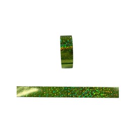 Syntego Solid Foil Holographic Glitter Effect Washi Tape Decorative Self Adhesive Masking Tape 15mm x 5m (Green)