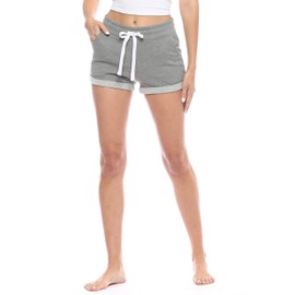 Urban Look Pantalones cortos casuales de rizo francés para mujer, A H Gris, S