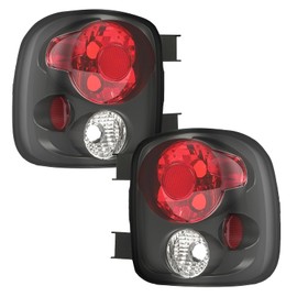 HECASA Tail Light Pair Compatible with 1999-2004 Chevy Silverado GMC Sierra Stepside Brake Lamps Clear Lens Black Housing (w/o Bulbs)