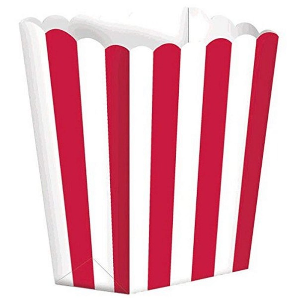 Small Popcorn Shaped - Pack Of 5, 5 1/4" X 3 3/4", Apple Red