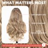Allbell Brown Ash Blonde Ombre Synthetic Mesh Wig Women, 4