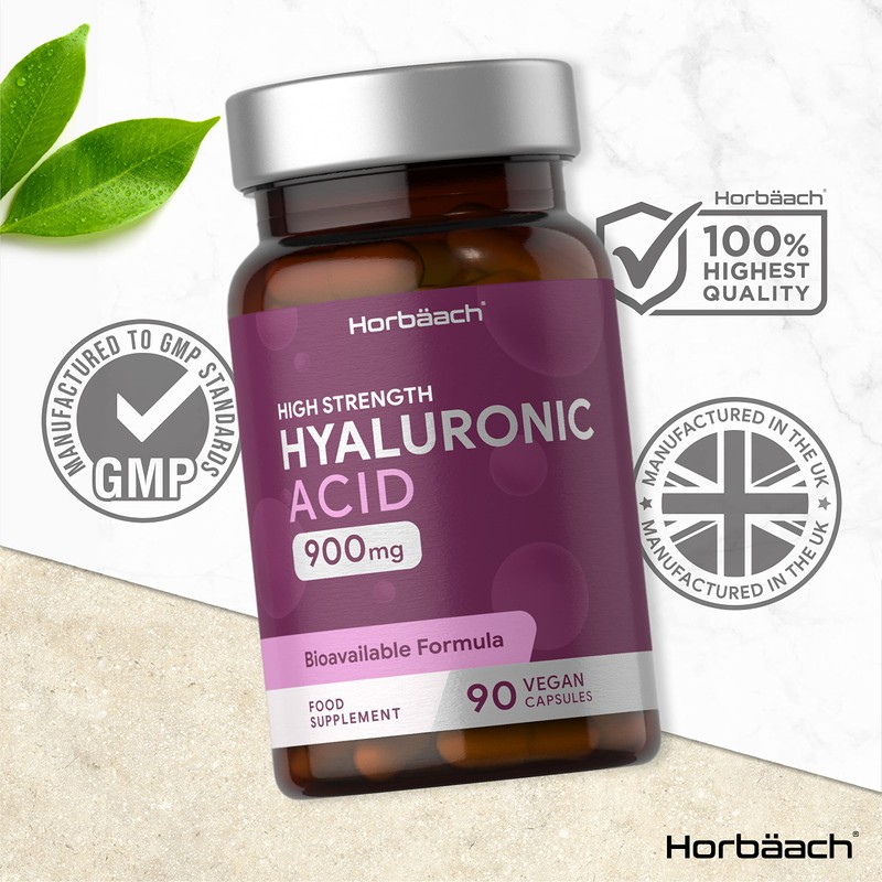 Hyaluronic Acid Supplement 900mg | 90 Vegan Capsules | High