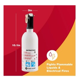 FIRST ALERT KITCHEN5 Fire Extinguisher, KFE2S5, UL RATED 5-B:C, White, 1-Pack