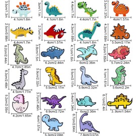 Iron on Patch,RoadLoo 22 PCS Dinosaur Embroidered Appliques Patches Stickers Fabric Sew on Repair Patches DIY Decoration for Kids Clothes Jeans Jackets Hats Shoes Backpacks