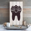 Tooth with Flower Crown Stencil - Stencils for Wood, Wall